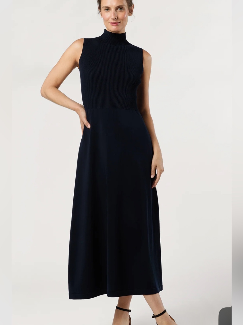 NWT Ann Mashburn Charlotte Dress Navy Ice Cotton XL